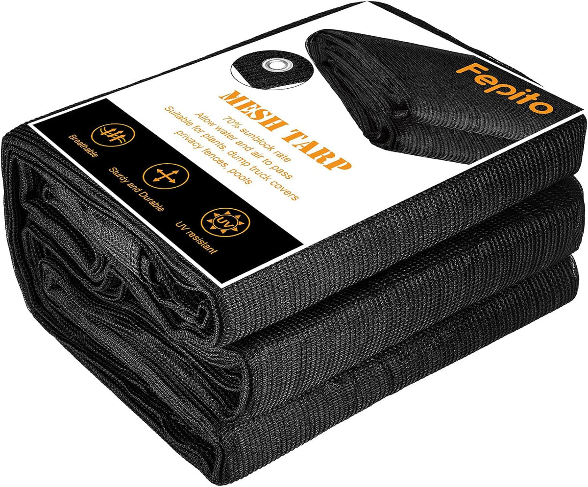 Black Heavy-Duty Mesh Tarp 10ftx20ft Pack of 2 G883348