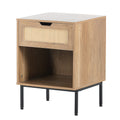 Natural Rattan Door Nightstand with Solid Metal Legs M764