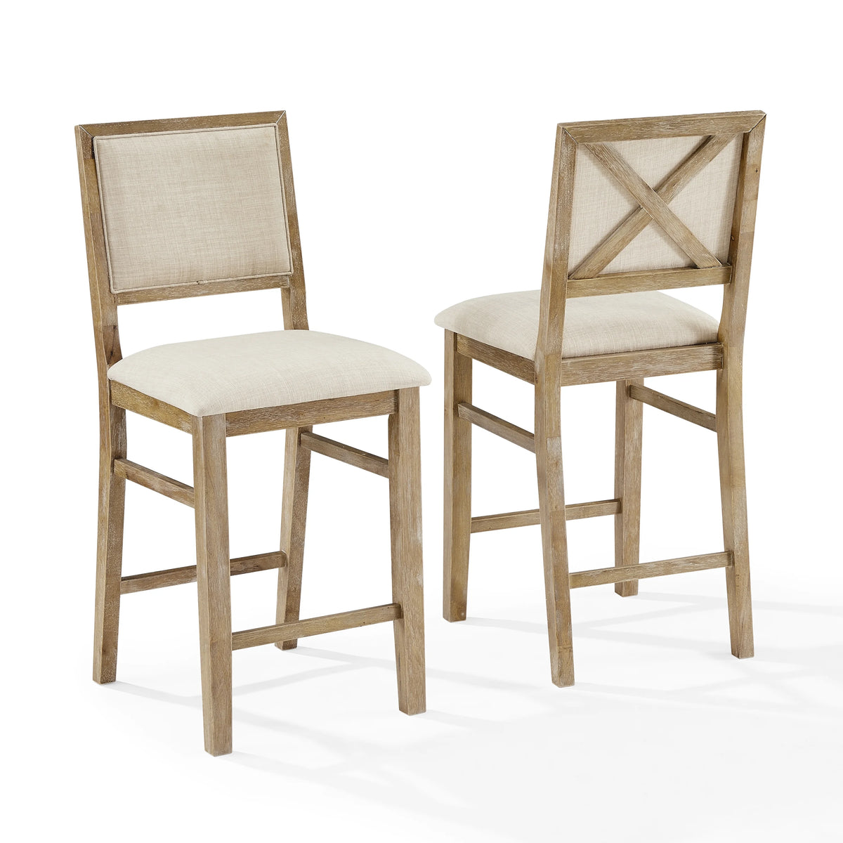 Upholstered Wood Counter Height Bar Stools Set of 2 K93447