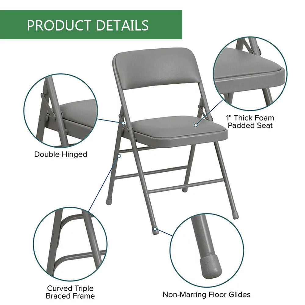 2-Pack Foam Padded Metal Folding Chair U564894
