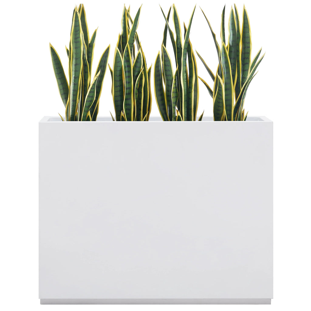 White Metal Planter Box T96058