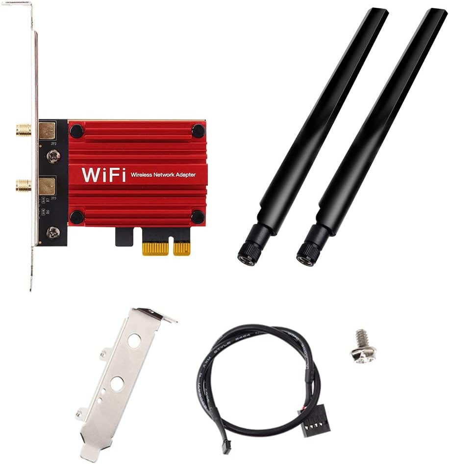 WiFi 6E PCI-E Tri-Band Wireless Adapter 5400Mbps 802.11AX 160MHZ PCIe Network Card Pack of 2 O928931