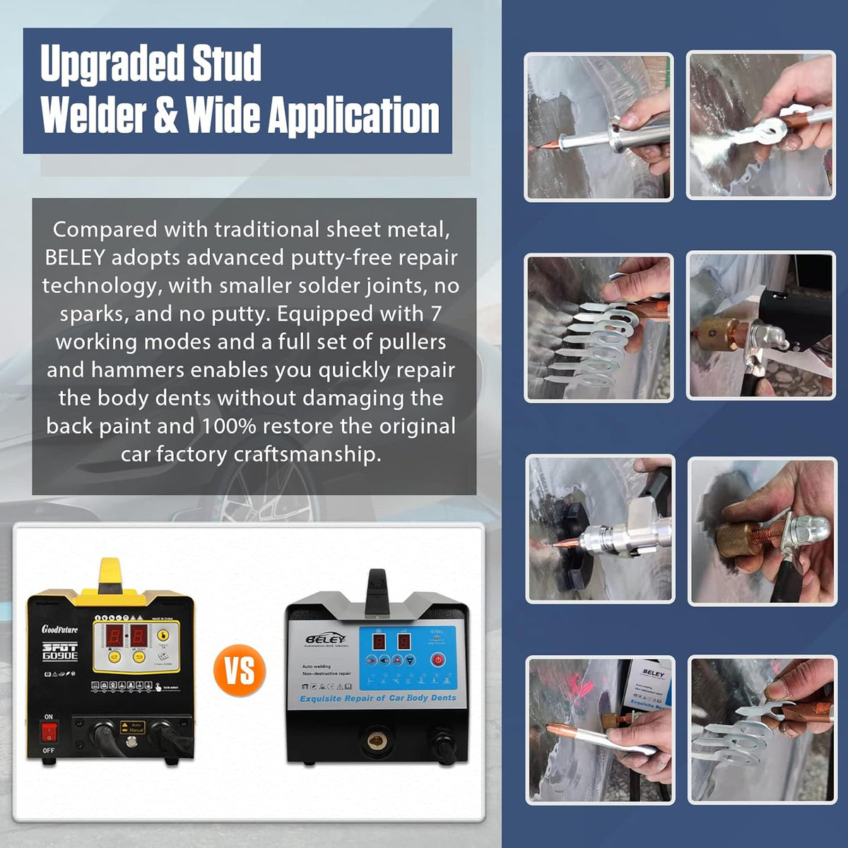 110V 1600W 7 Modes Stud Welder Dent Repair Kit A152954