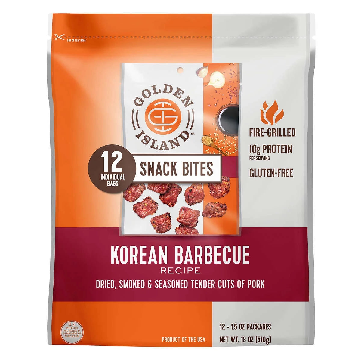 Pork Snack Bites Korean Barbecue 1.5 Ounce (12 Count) H916