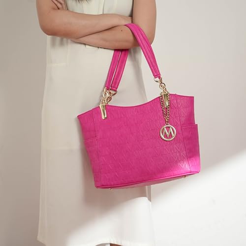 Vegan Leather Shoulder Bag Tote Bag Purse Set O1651