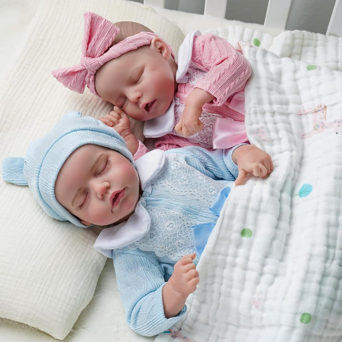 17 Inch Realistic Reborn Baby Dolls Twins Soft Body Poseable Limbs W393