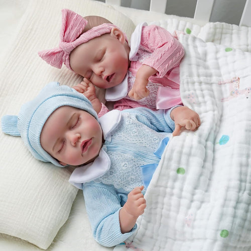 17 Inch Realistic Reborn Baby Dolls Twins Soft Body Poseable Limbs W393
