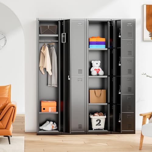 Black 6 Door Steel Lockers T70644