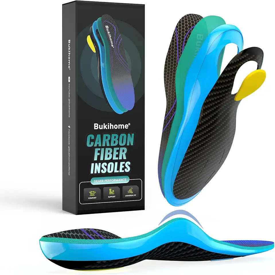 Carbon Fiber Insoles High Arch Rigid Support 1 Pair 2XL D8576