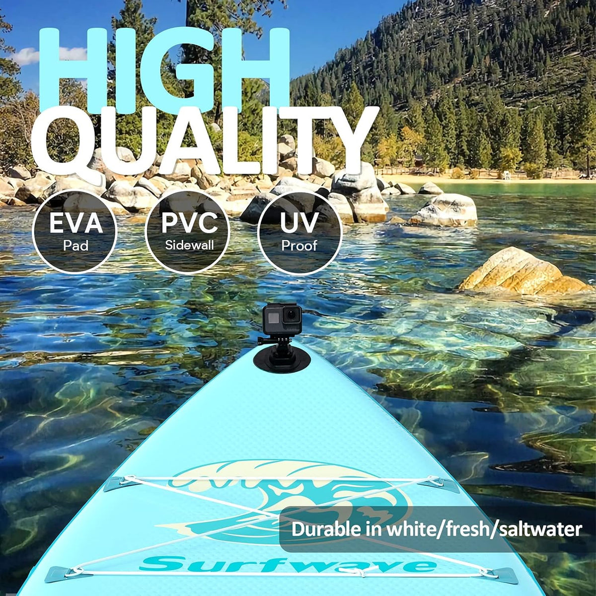 10'8''×33''×6'' Extra Wide Inflatable Paddle Board with Camera Mount P277965