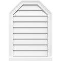 34x22W x 34x22H Octagonal Top Surface Mount PVC Gable Vent with Brickmoul H1250