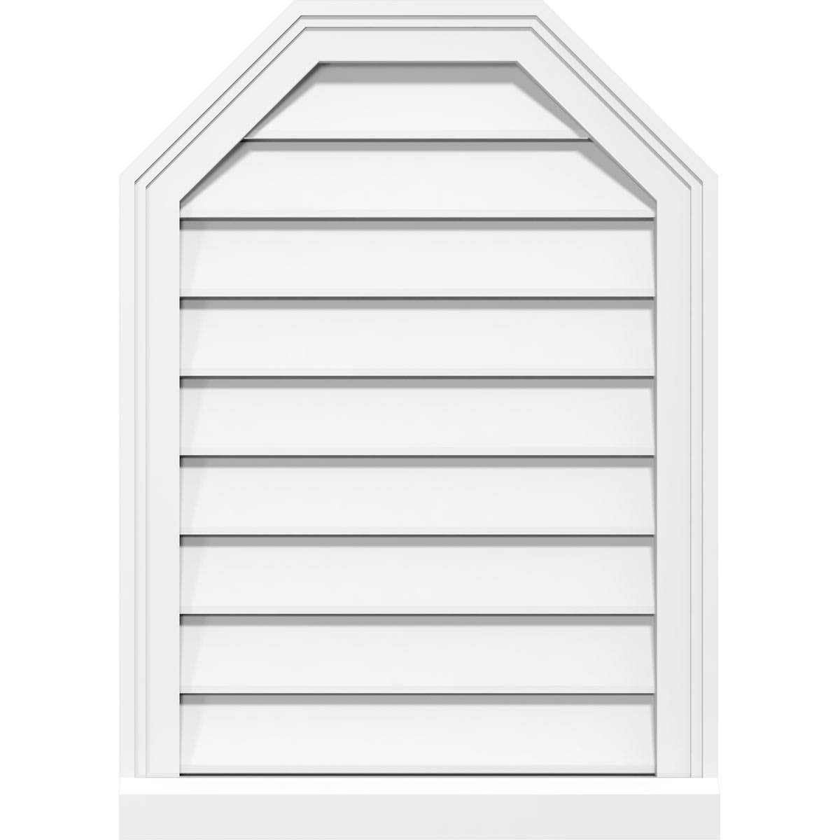 34x22W x 34x22H Octagonal Top Surface Mount PVC Gable Vent with Brickmoul H1250