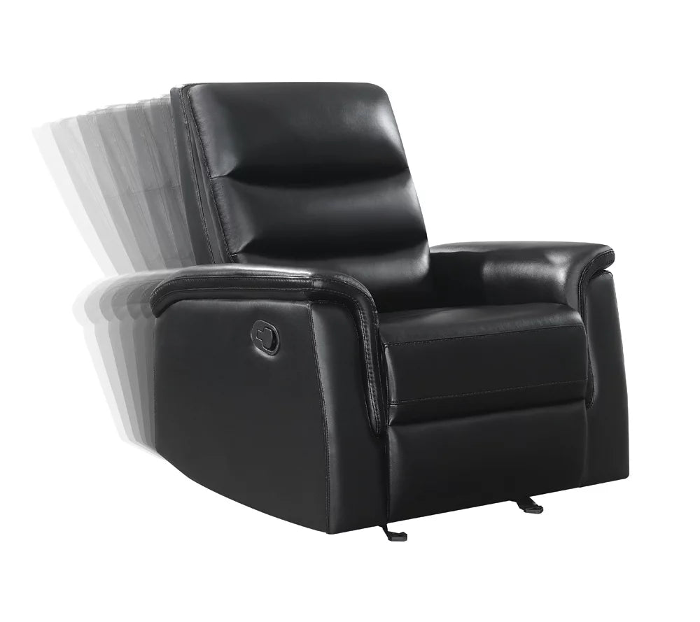 Black Leatherette Glider Recliner Y68186