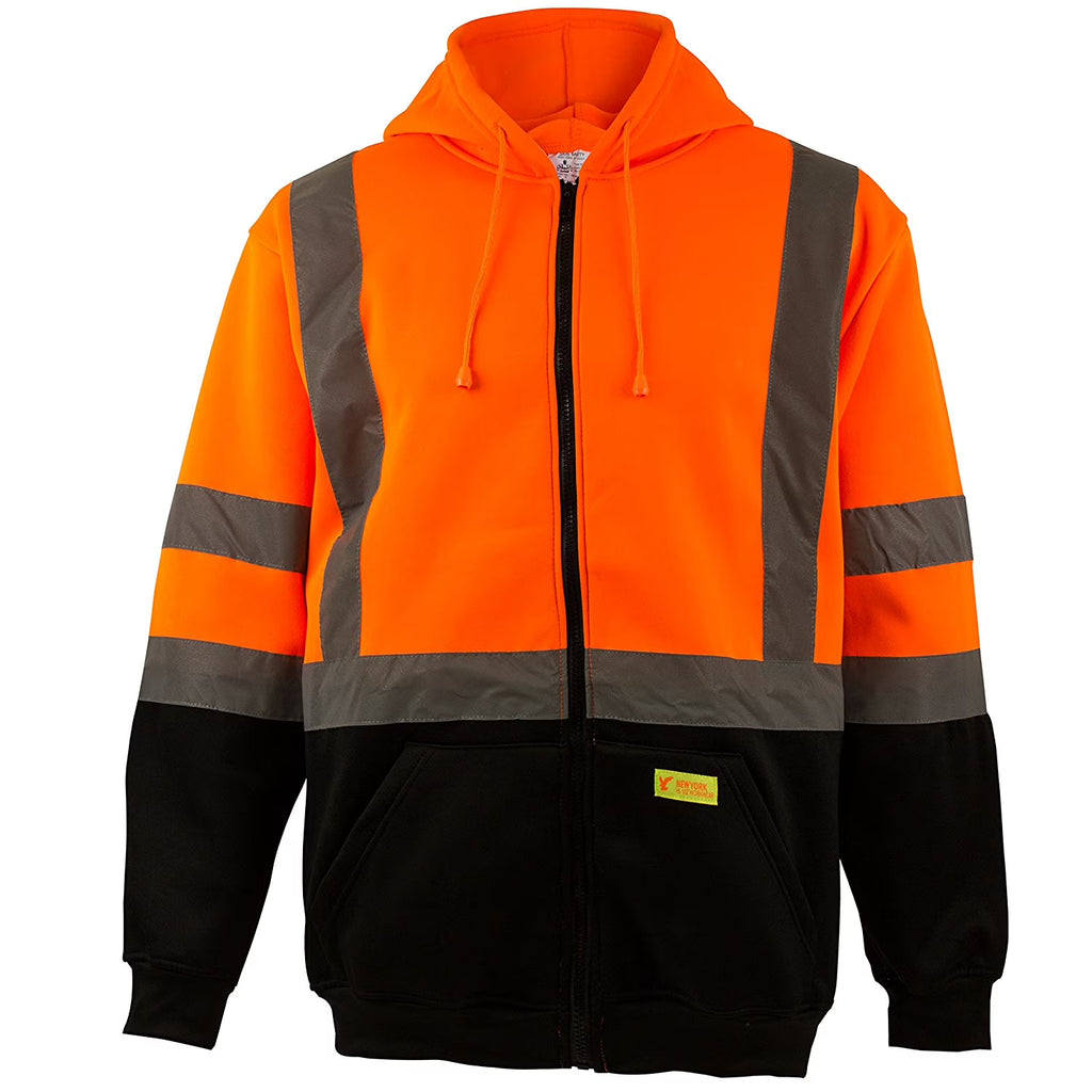 ANSI Class 3 High Visibility Full Zip Hooded Sweatshirt X3818