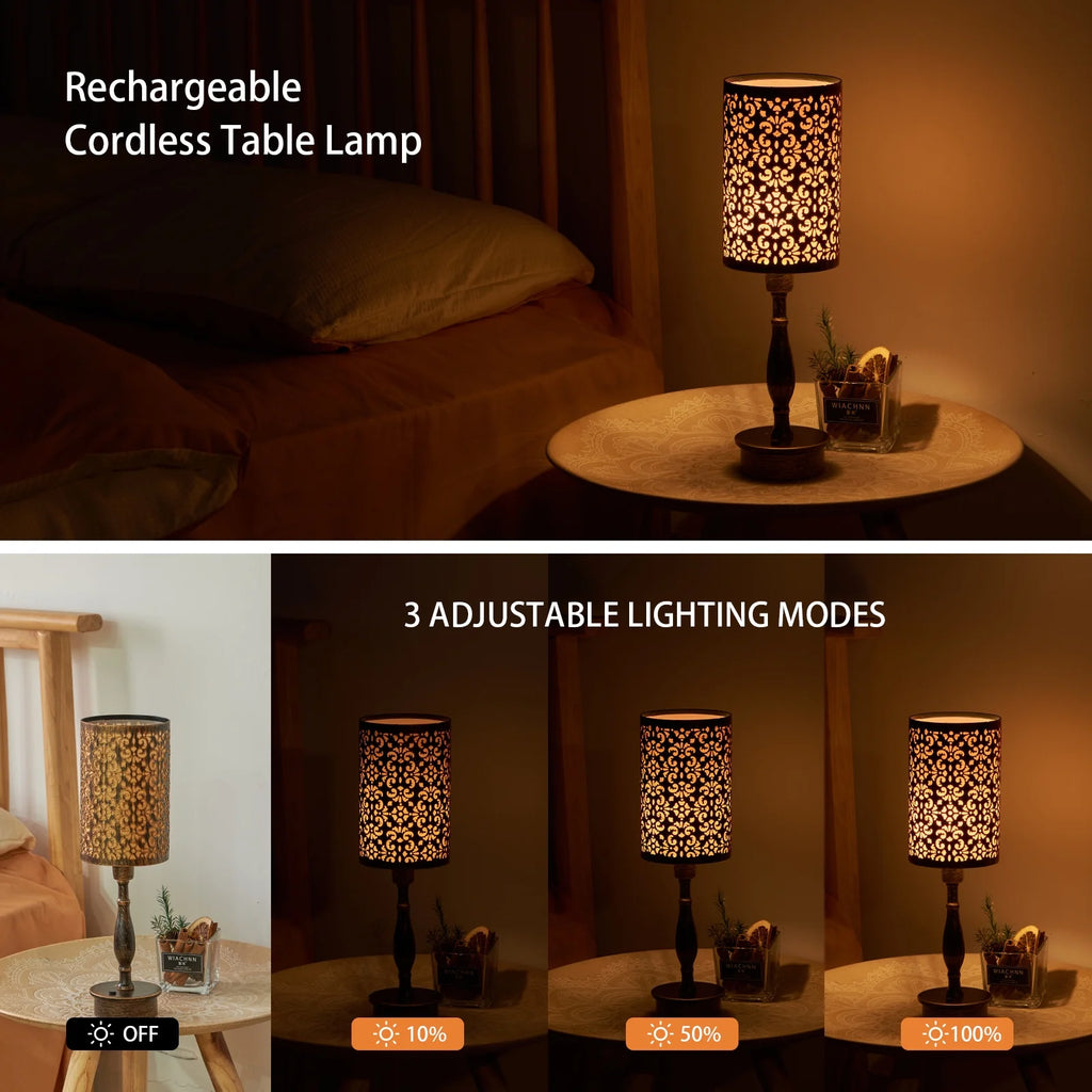16.5'' Metal Cordless Rechargeable Touch Control Dimmable Table Lamp J11774