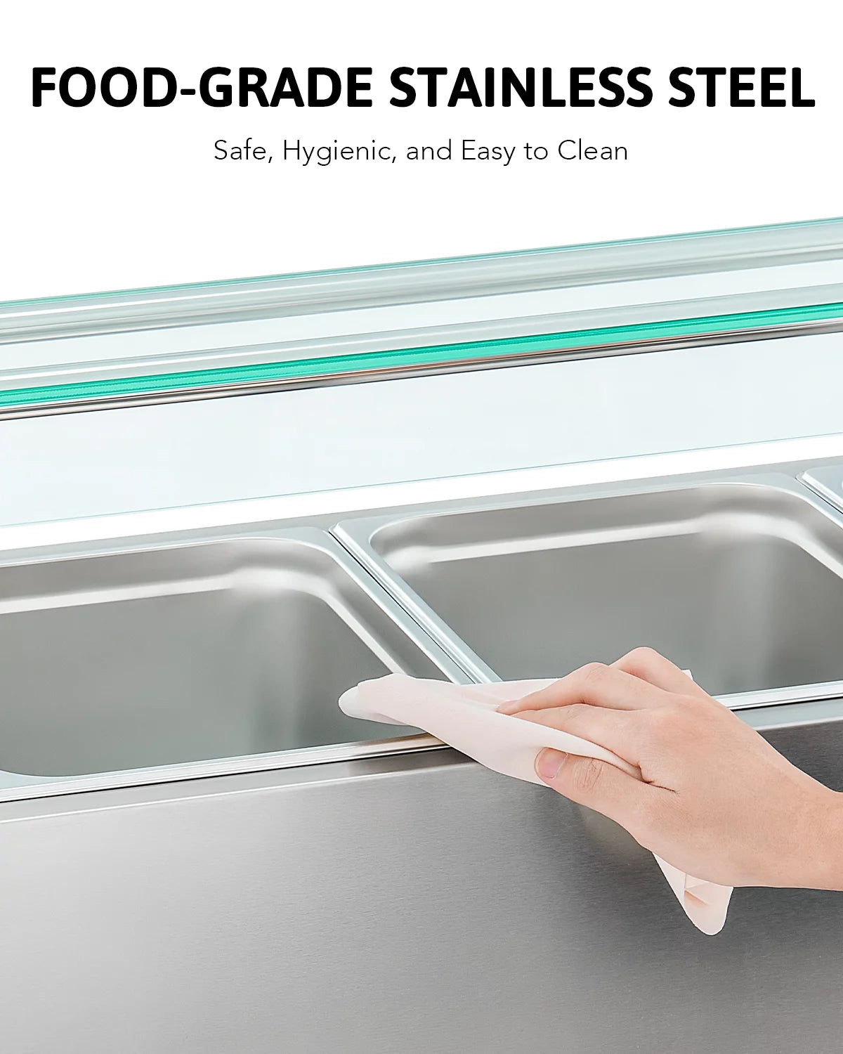 3 Pan Food Warmer Buffet Server with Glass Shelf W812