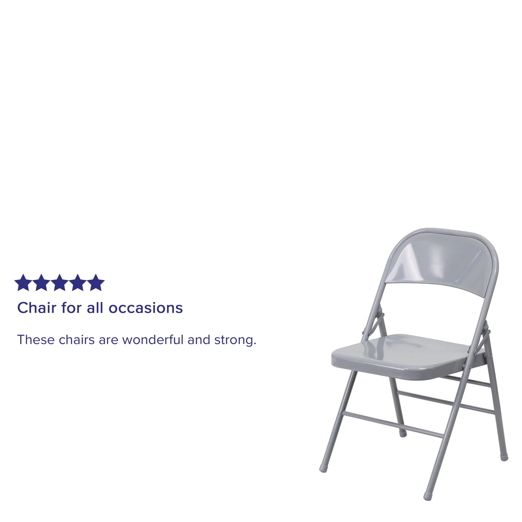 Gray Metal Folding Chair U820