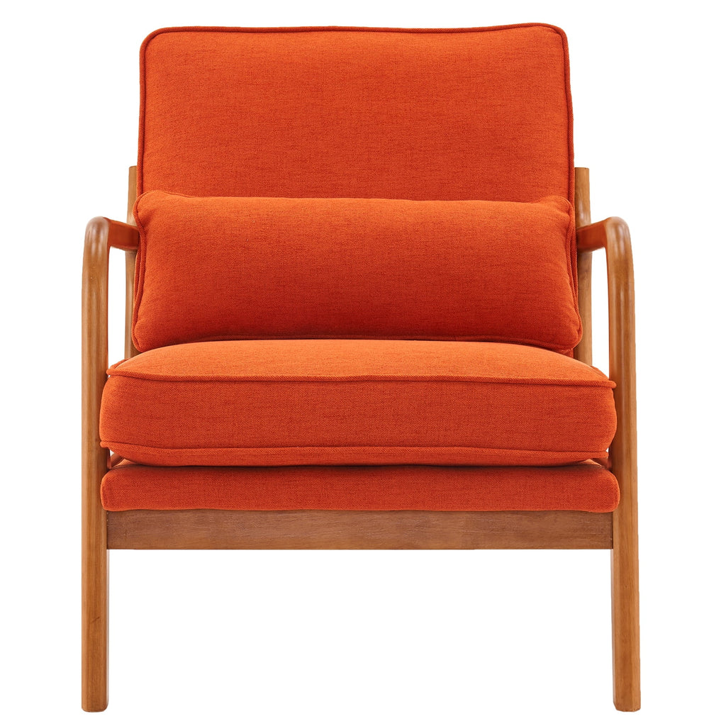 Oak Upholstered Armrest Lounge Chair S25805