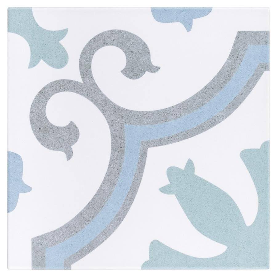Aqua Encaustic Porcelain Floor and Wall Tile G19887