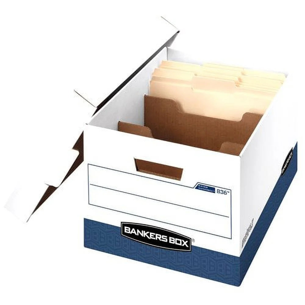 Storage Boxes, 15" x 12" x 10", White/Blue, Pack Of 4 Q90072