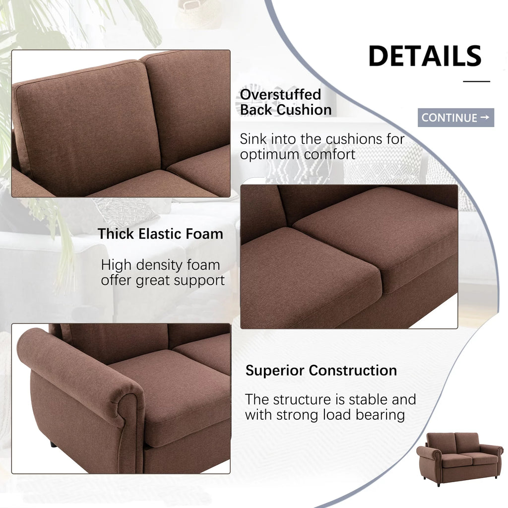 Brown Twin Size Pull Out Sofa Bed I2057