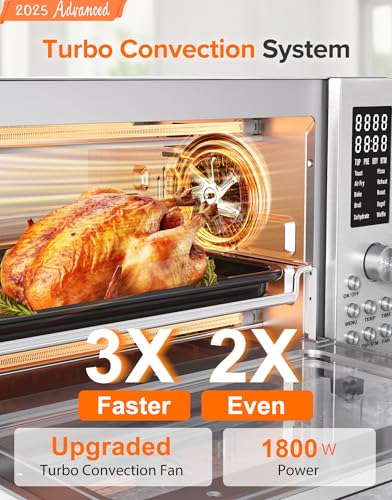 21QT Toaster Oven Air Fryer Combo Convection Oven Countertop Stainless Steel G1709