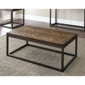 Distressed Brown Wood and Nickel Coffee Table K724366