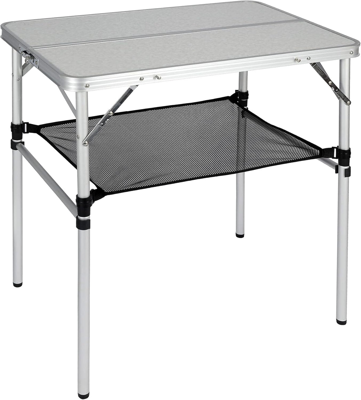 2.5 Foot Adjustable Folding Camping Table with Mesh Storage Organizer K665238