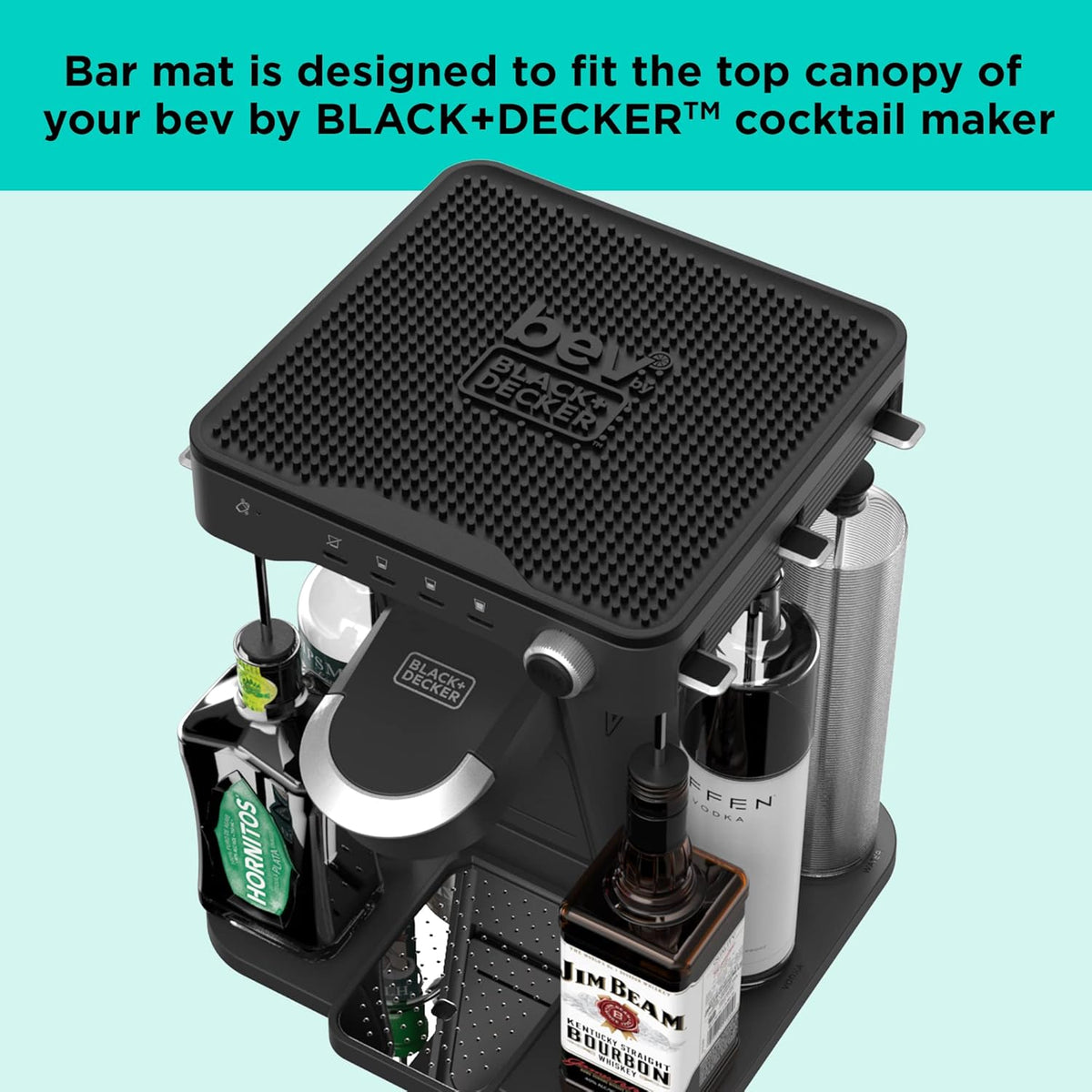Cocktail Maker Machine, Bar Mat, and Glass Liquor Dispenser Bottles D756896