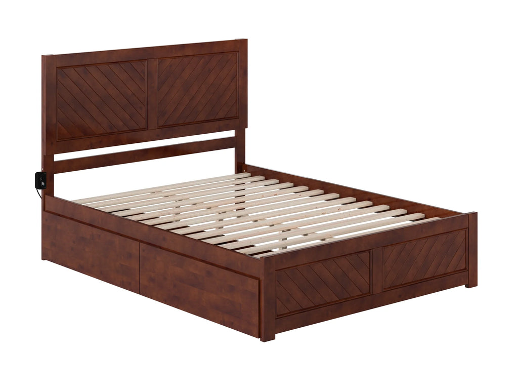 Queen Solid Wood Platform Bed with Storage Drawers T385278