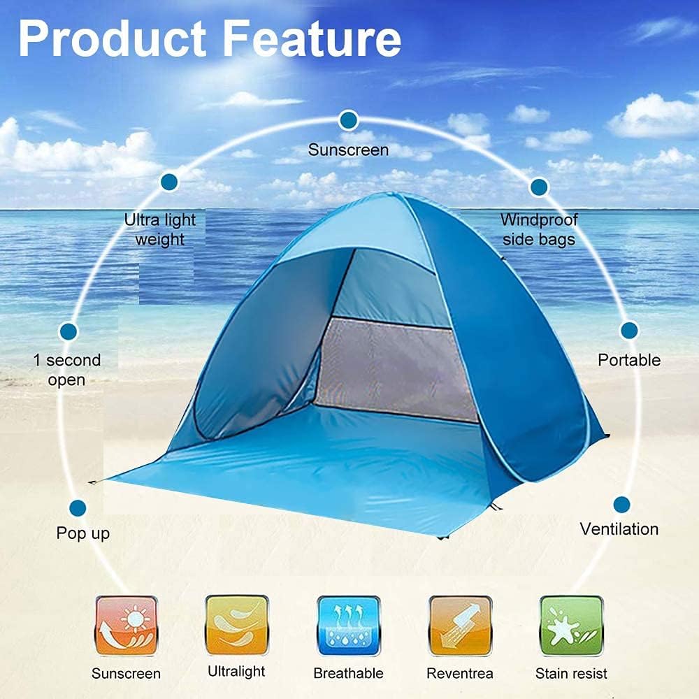Pop Up Beach Tent, UPF 50+, Waterproof, with Carry Bag I198