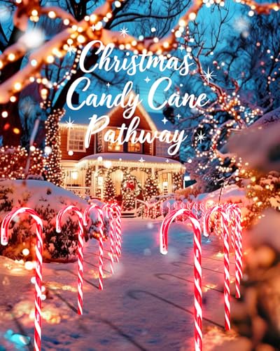 24 Pack Solar Christmas Candy Cane Lights with 168 Warm Lights U761