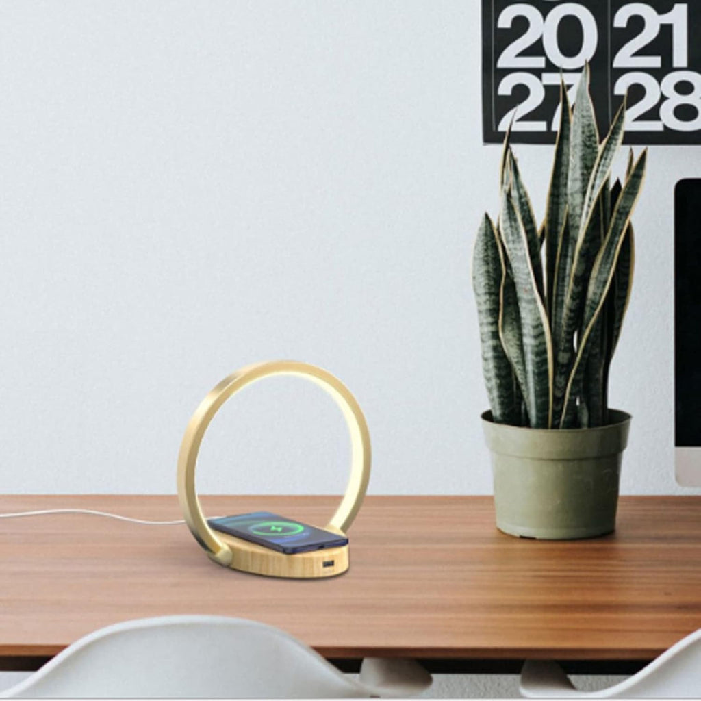 LED Wood Table Lamp with 3 Brightness Levels J533