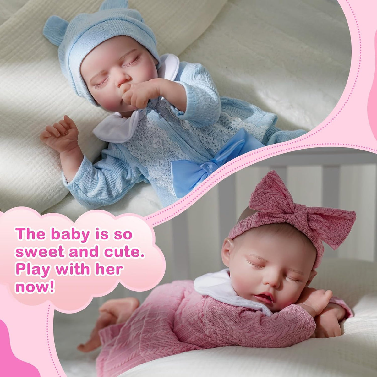 17 Inch Realistic Reborn Baby Dolls Twins Soft Body Poseable Limbs W393