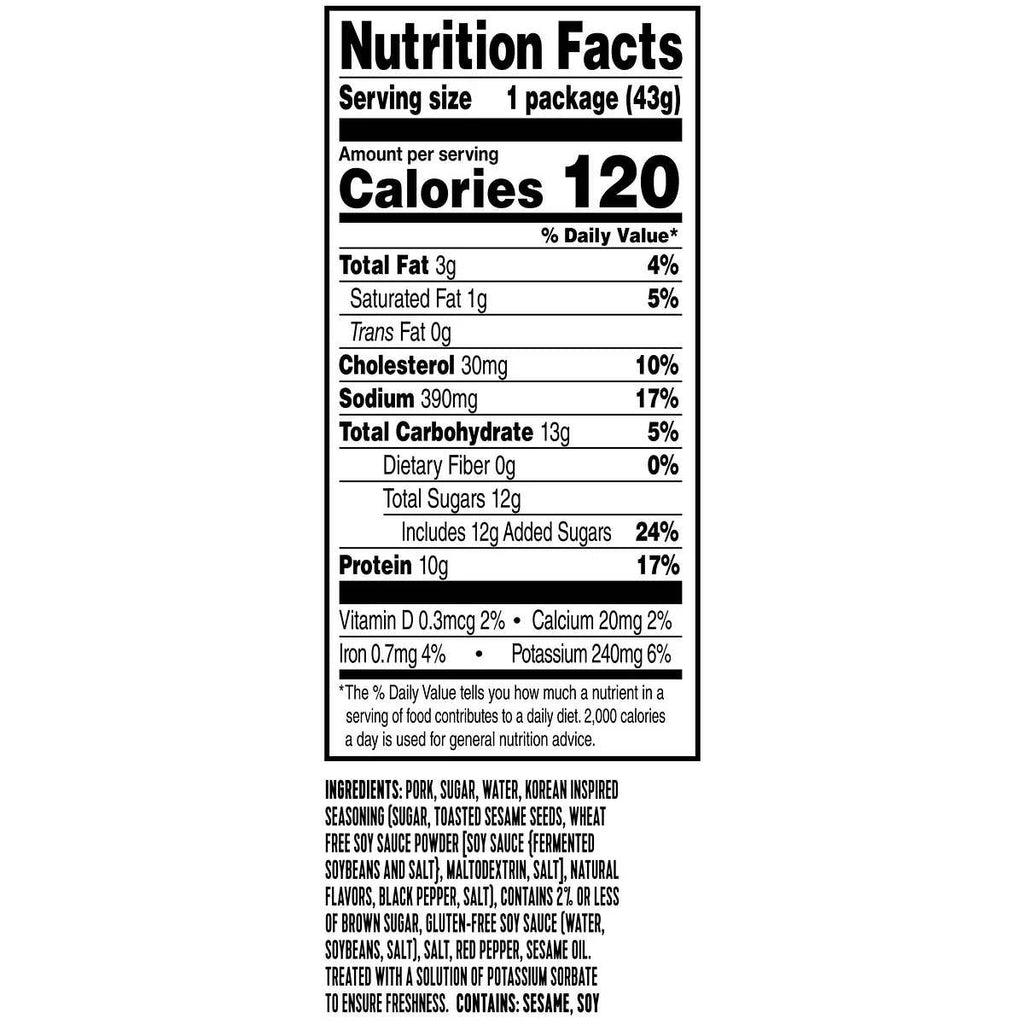 Pork Snack Bites Korean Barbecue 1.5 Ounce (12 Count) H916