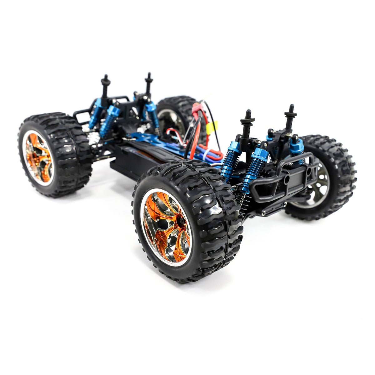 Light Blue and Yellow Flame Design 4WD Electric RC Truck T8140