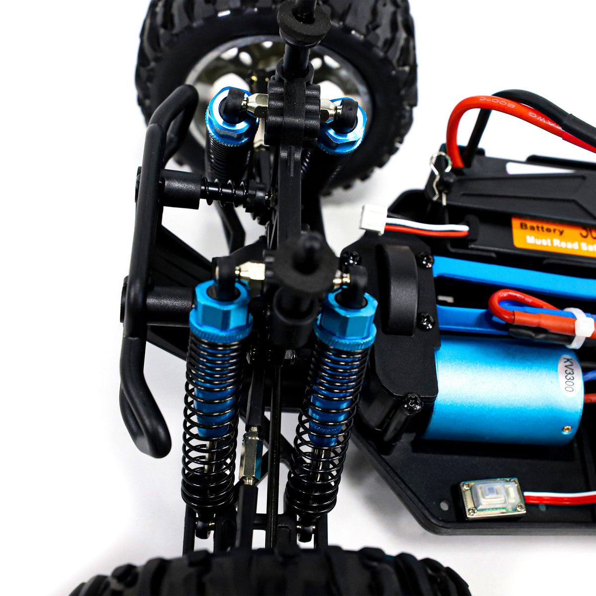 Light Blue and Yellow Flame Design 4WD Electric RC Truck T8140