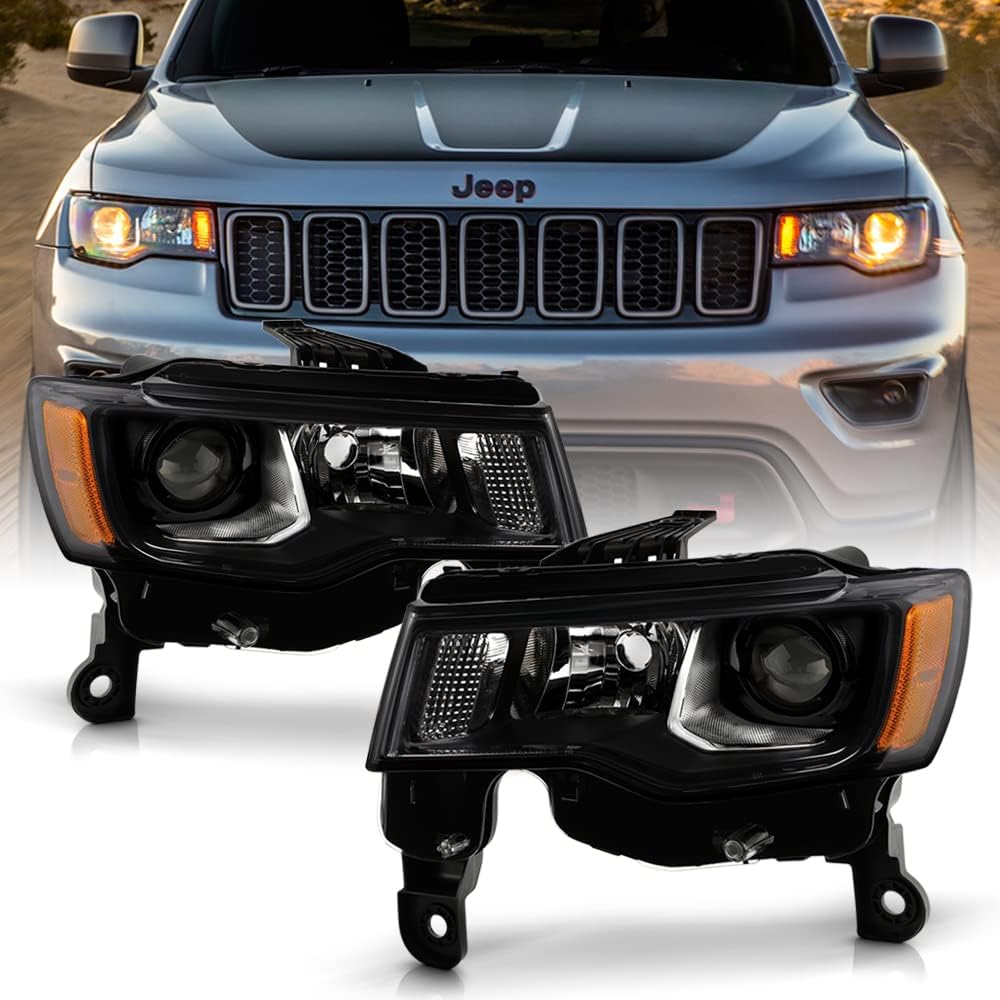 Black Housing Projector Headlights Pair Left+Right U8784