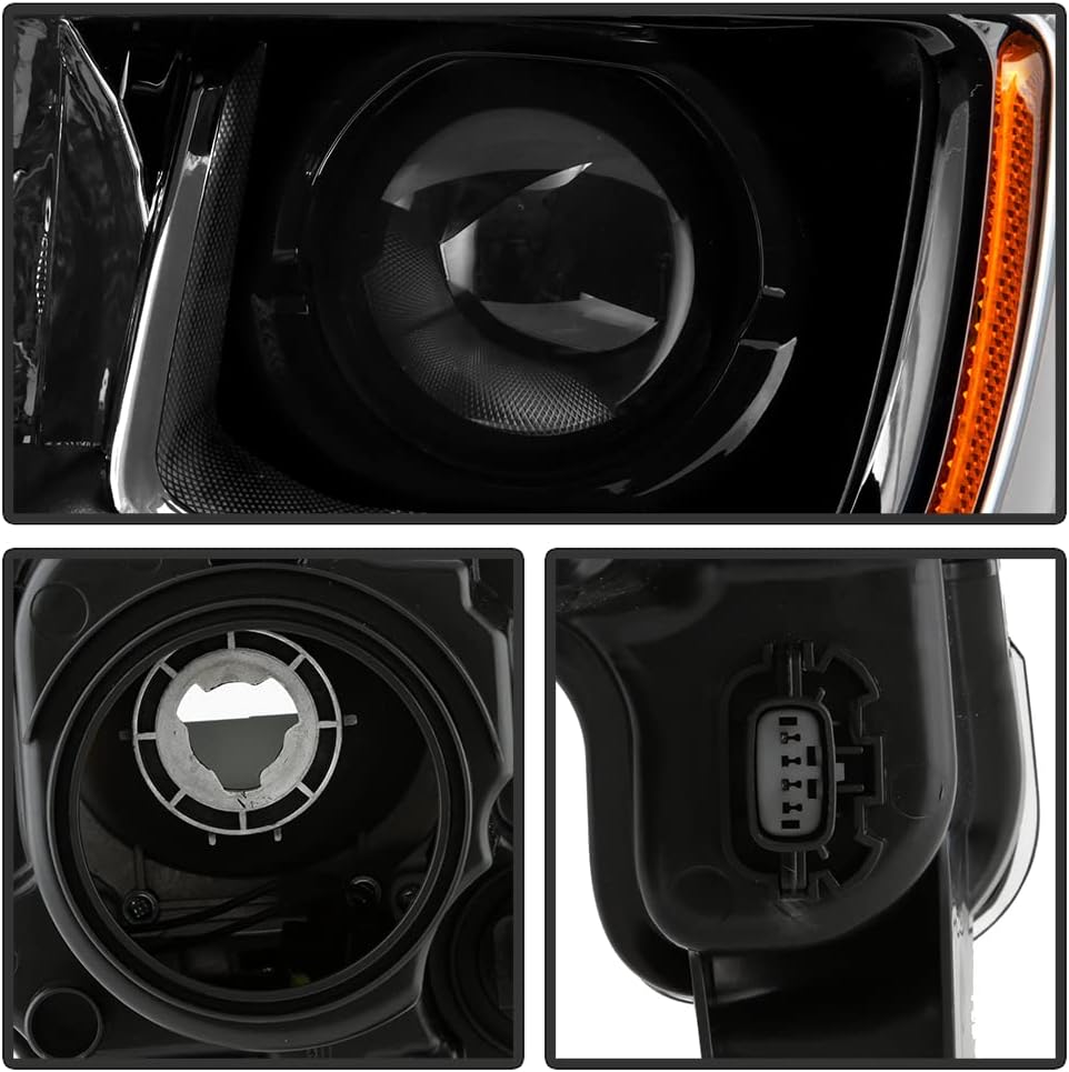 Black Housing Projector Headlights Pair Left+Right U8784