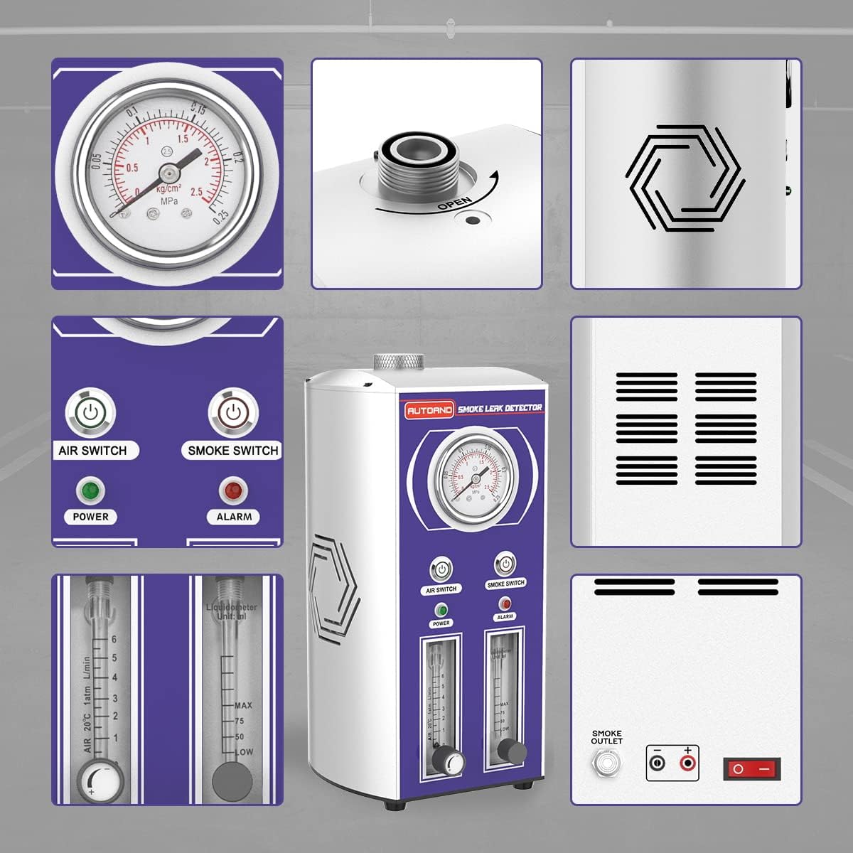 Smoke Machine Leak Detector, 2 Modes Automotive Fuel Pipe System Leakage Diagnostic Tester P3908
