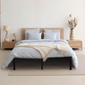 14 Inch Queen Size Heavy Duty Steel Slat Metal Platform Bed Frame Black A41348