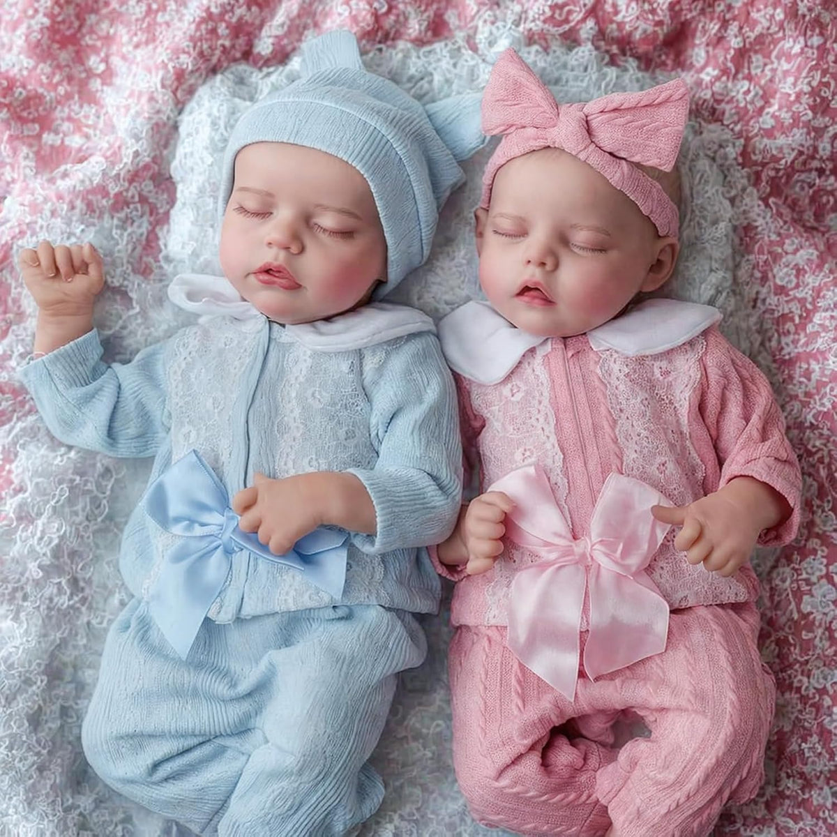 17 Inch Realistic Reborn Baby Dolls Twins Soft Body Poseable Limbs W393