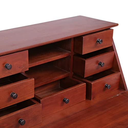 Brown Solid Wood Secretary Desk with Flip Top P386285