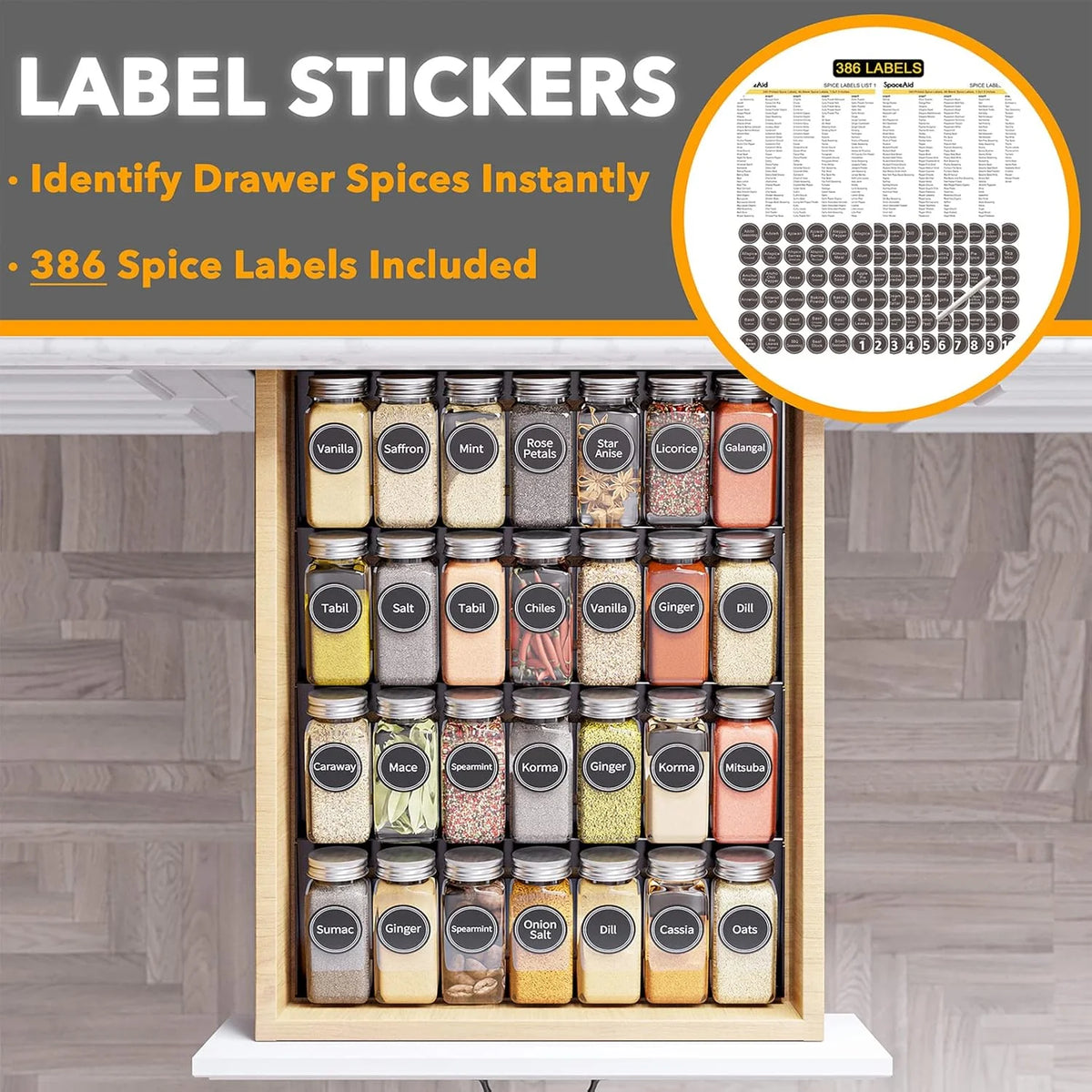 28 Spice Jars 4-Tier Spice Rack Tray Y260108