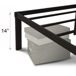 14 Inch Queen Size Heavy Duty Steel Slat Metal Platform Bed Frame Black A41348