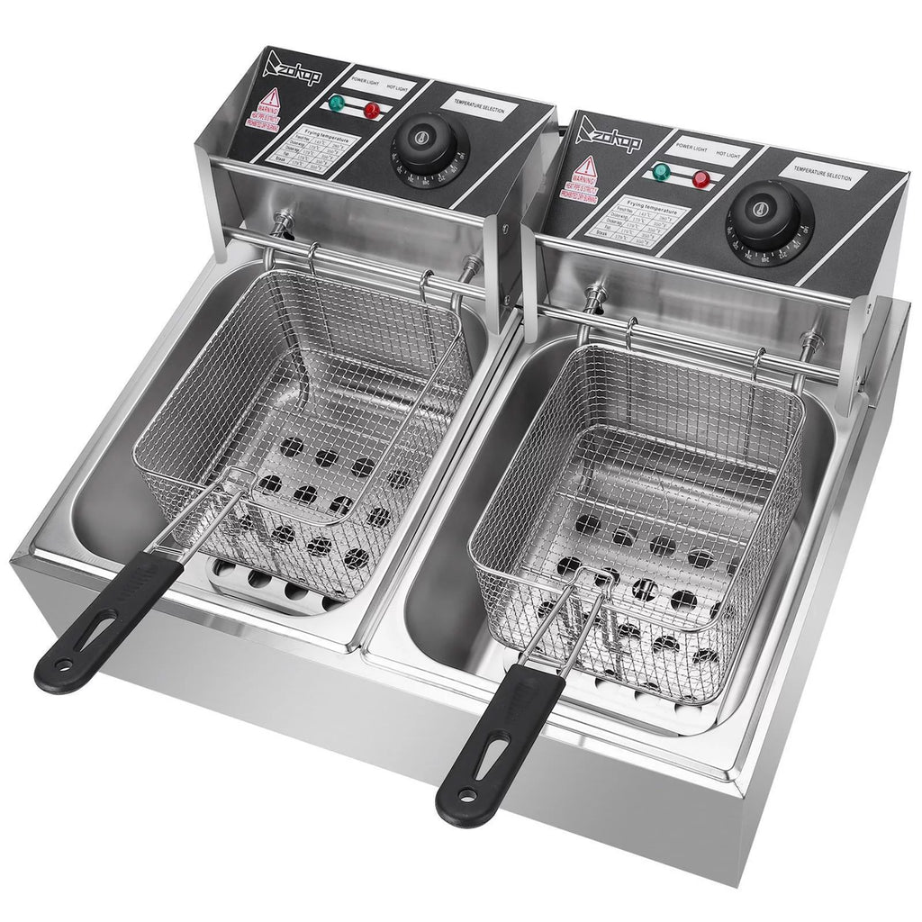 5000W 12L Stainless Steel Electric Deep Fryer with 2 Fry Baskets Z54250