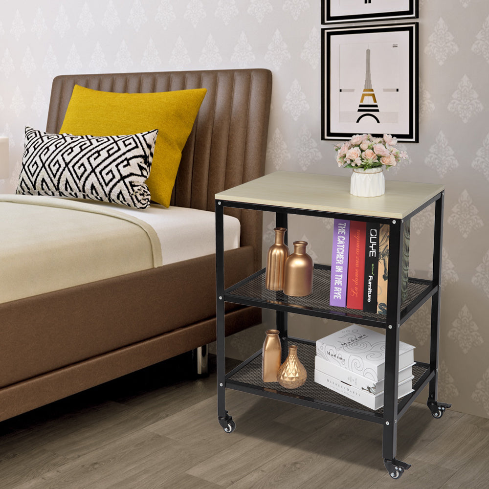 White 3-Tier Metal Rolling Kitchen Cart W656844