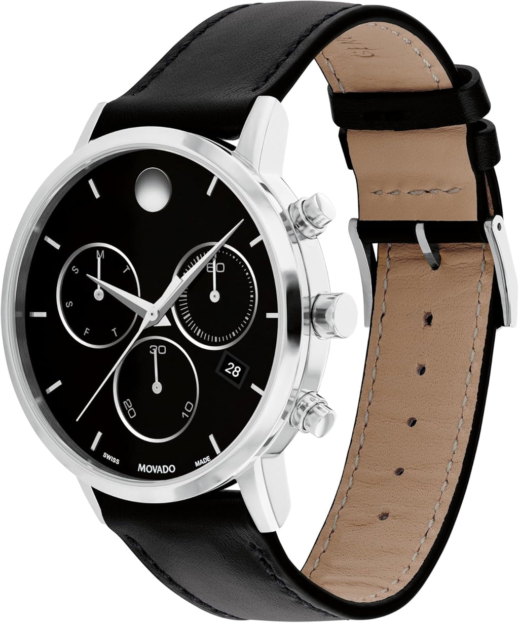 Swiss Quartz Chronograph Watch, Calfskin Strap, 42mm J206545