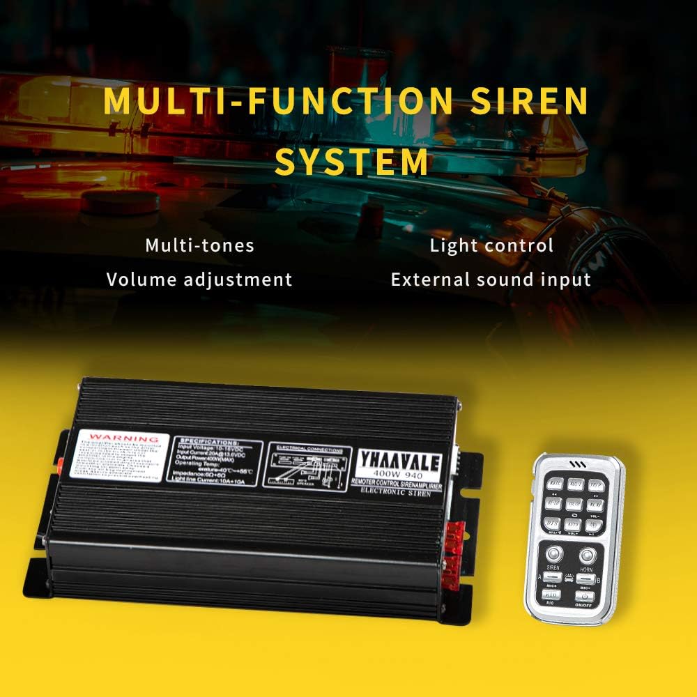 Car Police Siren PA System with 2pcs Metal Speaker W21374