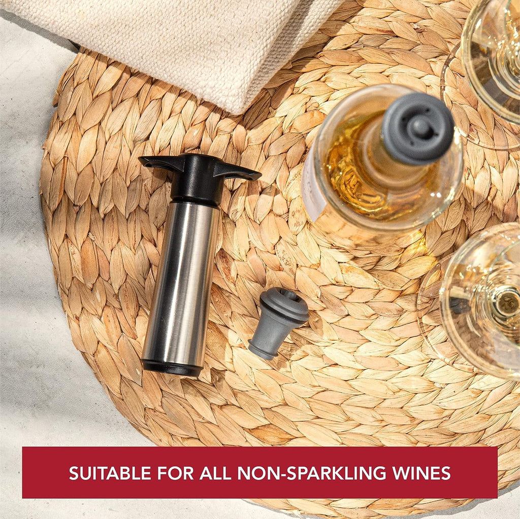 Wine Saver Pump Stainless Steel with Vacuum Wine Stopper V9868